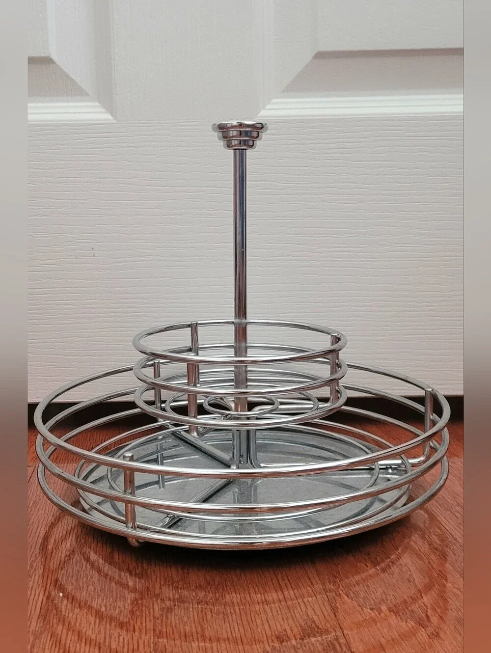 Crate & Barrel Tiered Revolving Metal Spice Rack, Round, 409-472